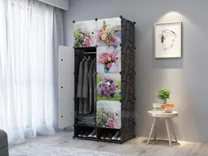 Two Columns Simple Plastic Wardrobe