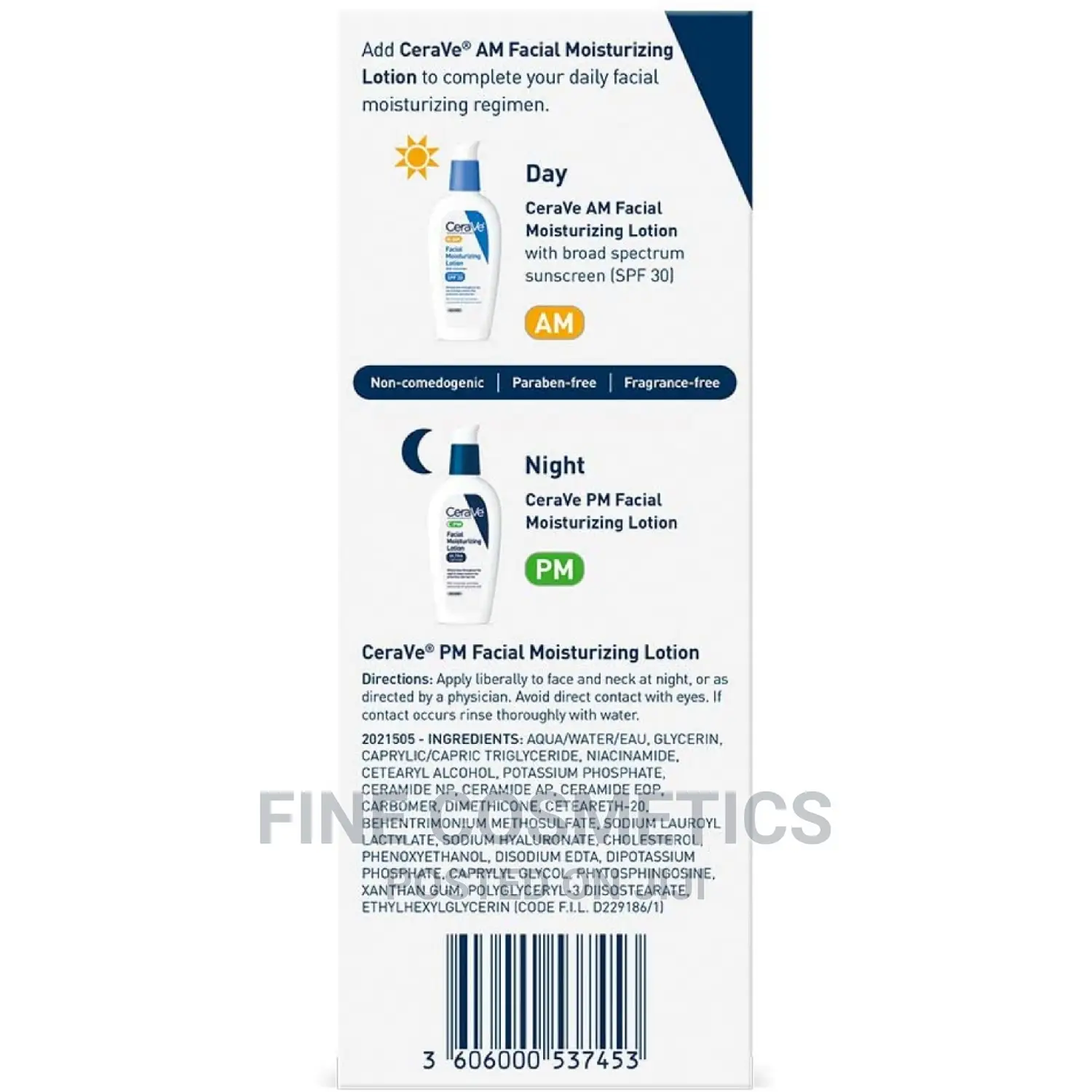 1pc Cerave PM or AM Facial Moisturizing Lotion + Hyaluronic