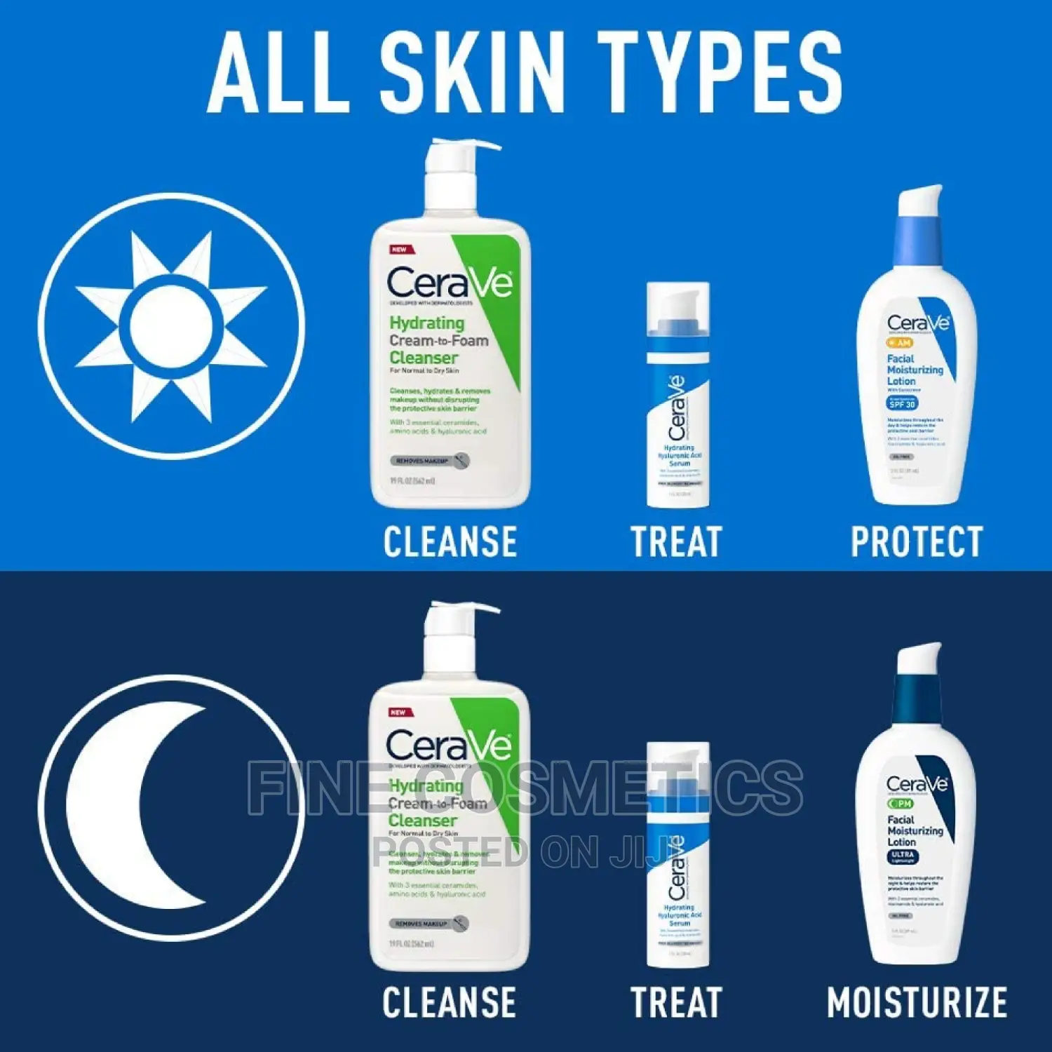 1pc Cerave PM or AM Facial Moisturizing Lotion + Hyaluronic