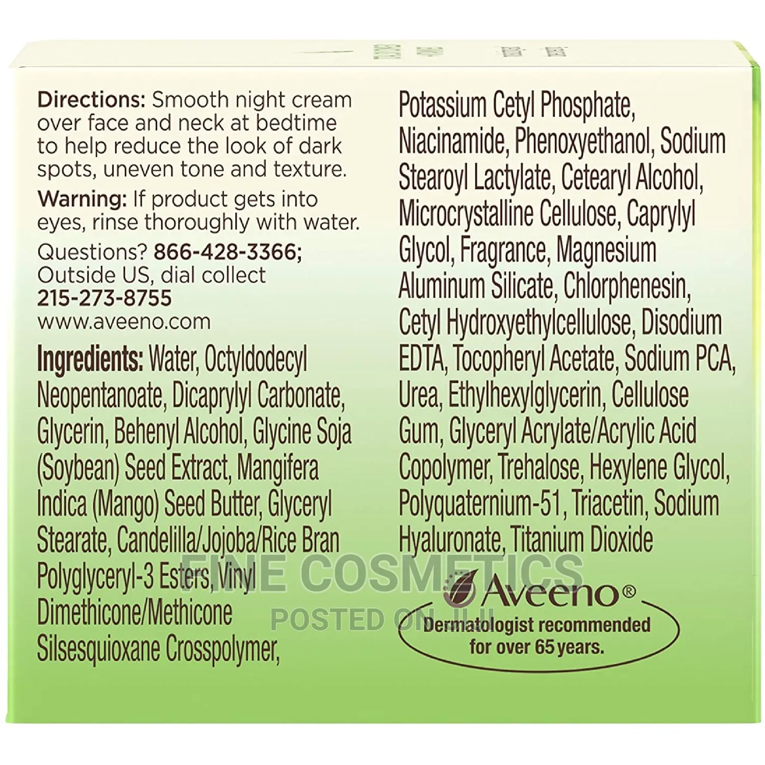 Aveeno Positively Radiant Intensive Moisturizing Night Cream