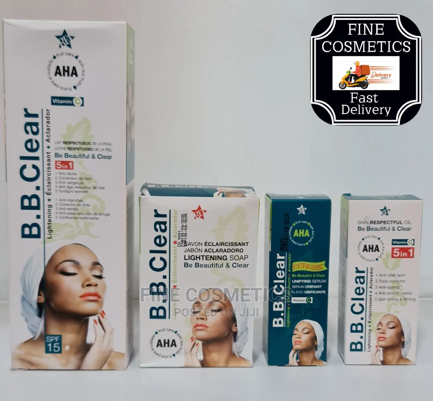 BB Clear Whitening Set of 4: Lotion, Serum, Soap, and Oil