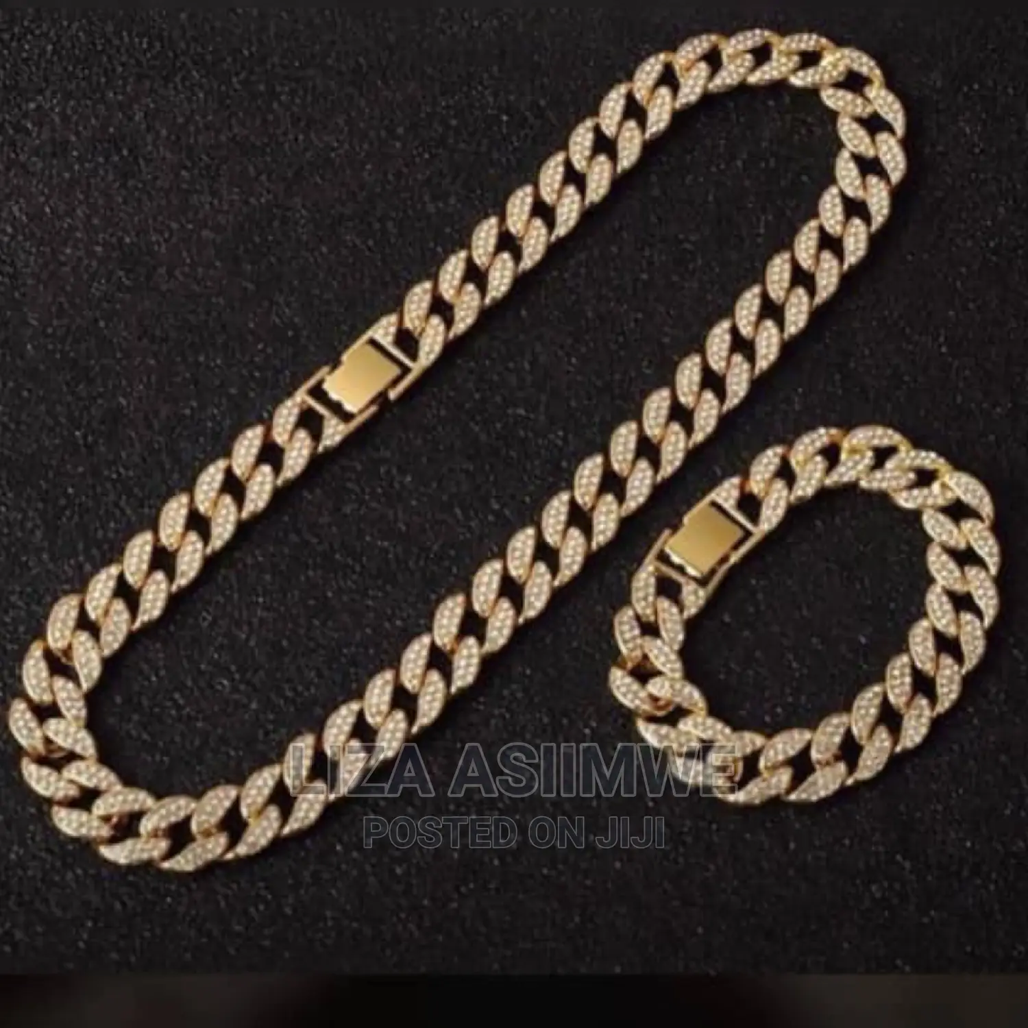 Men's Iced Necklace Plus An Iced Bracelet