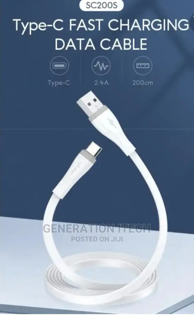 Vivan Original Type C Data Fast Charging Cables- 2 Meters