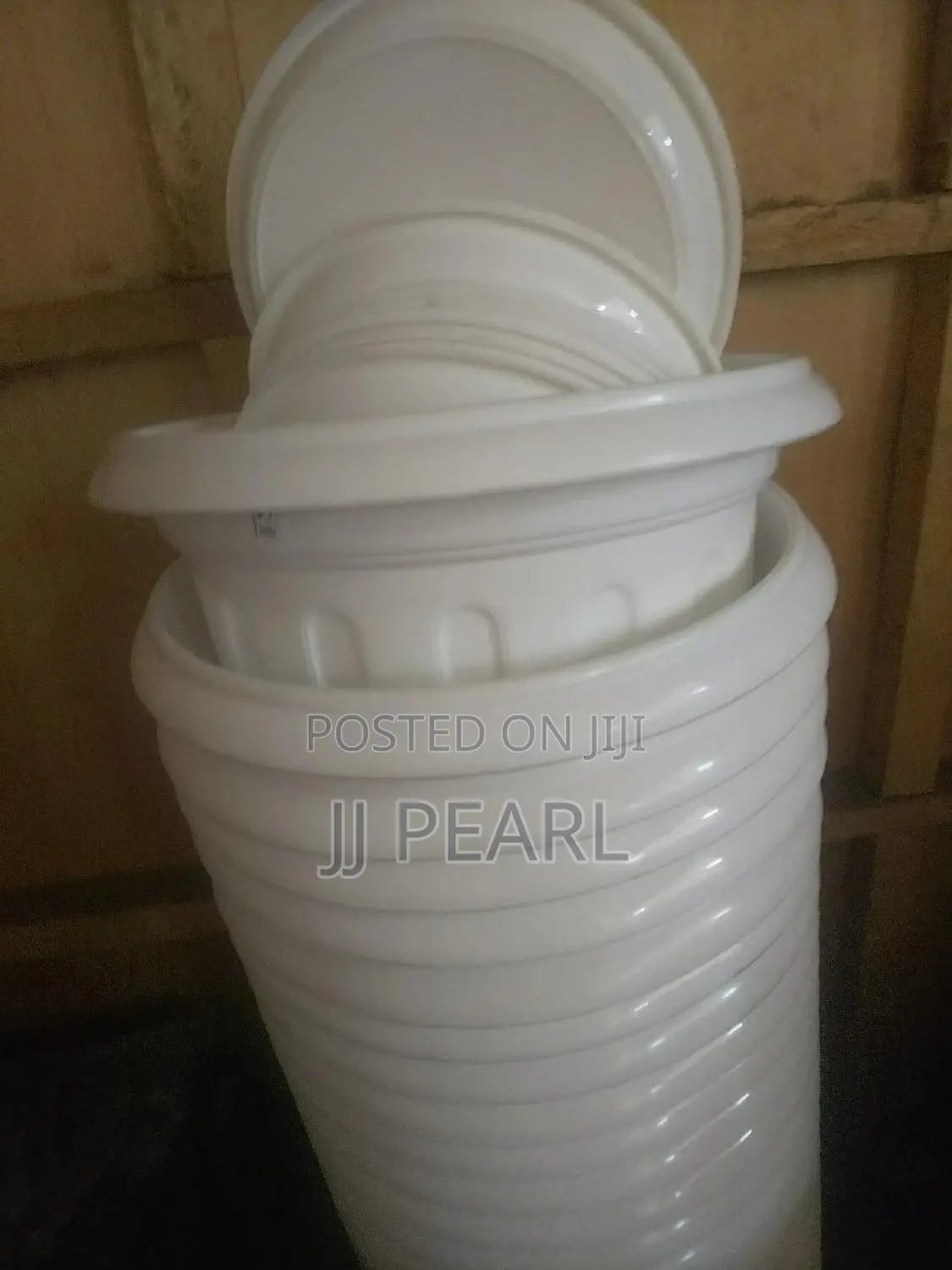 White Flower Pots