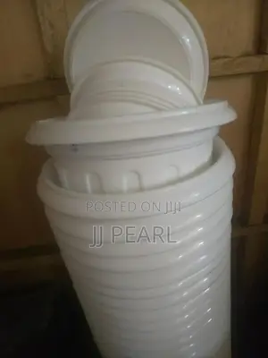 White Flower Pots