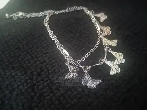 Stainless Double Anklets With Butterflies