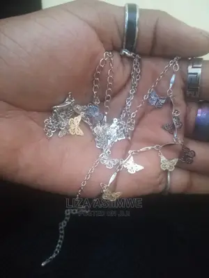 Stainless Double Anklets With Butterflies