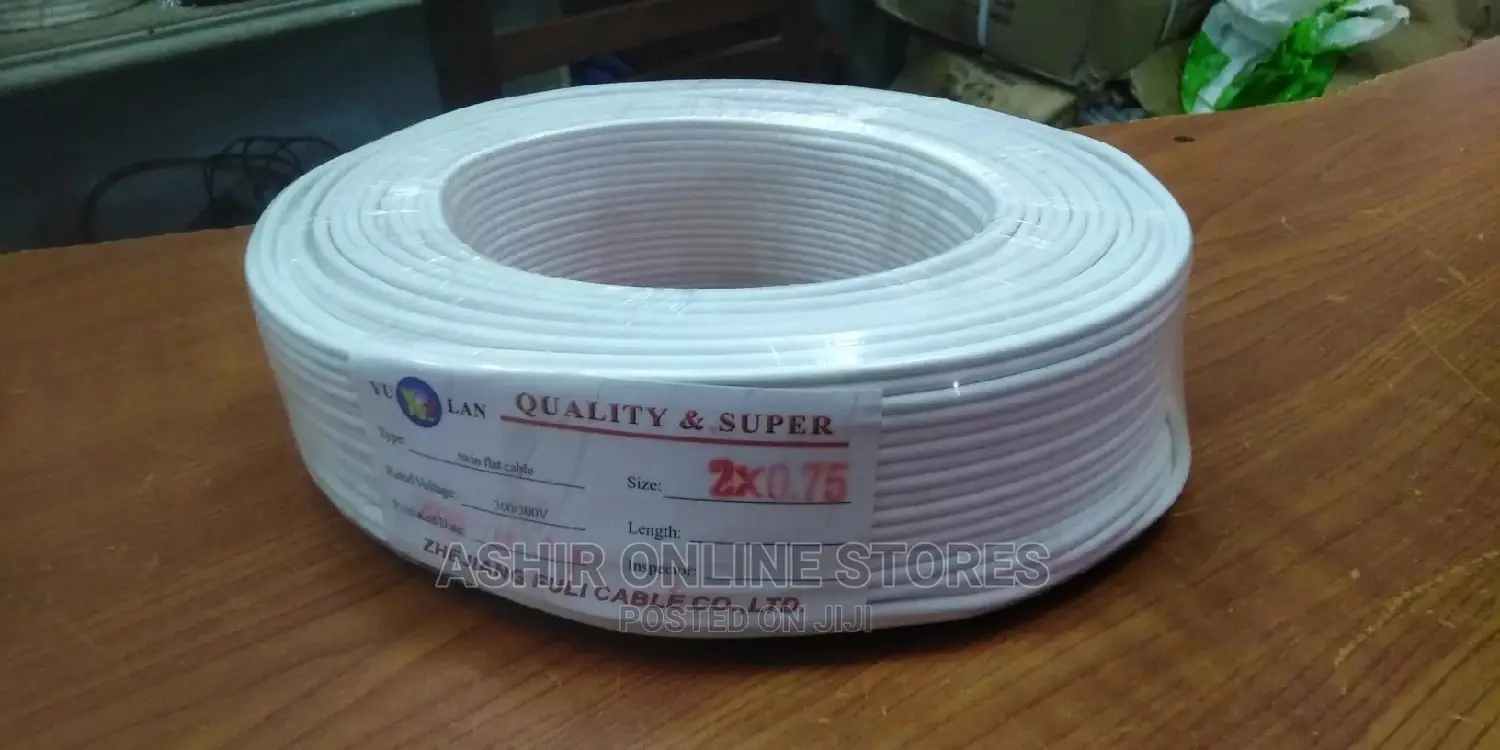 Yulan White Flat Twin Cable for 1mm