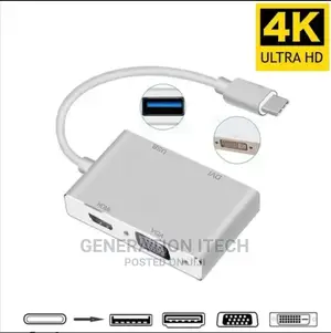 Type C to Hdmi, VGA, Dvi, Usb 3.0 Adapter 4 in 1