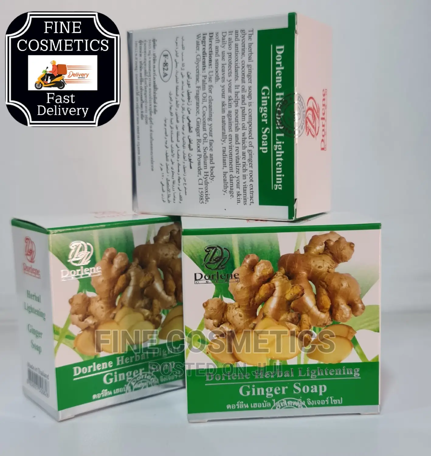 3pcs Original Dorlene Natural Herbal Lightening Ginger Soap