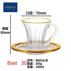 Glass Cup and Saucer