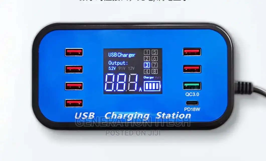8 Port Usb Charging Station With Quick Charging 3.0 Usb Slot