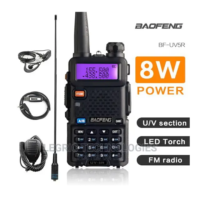8W Baofeng UV-5R Walkie Talkie