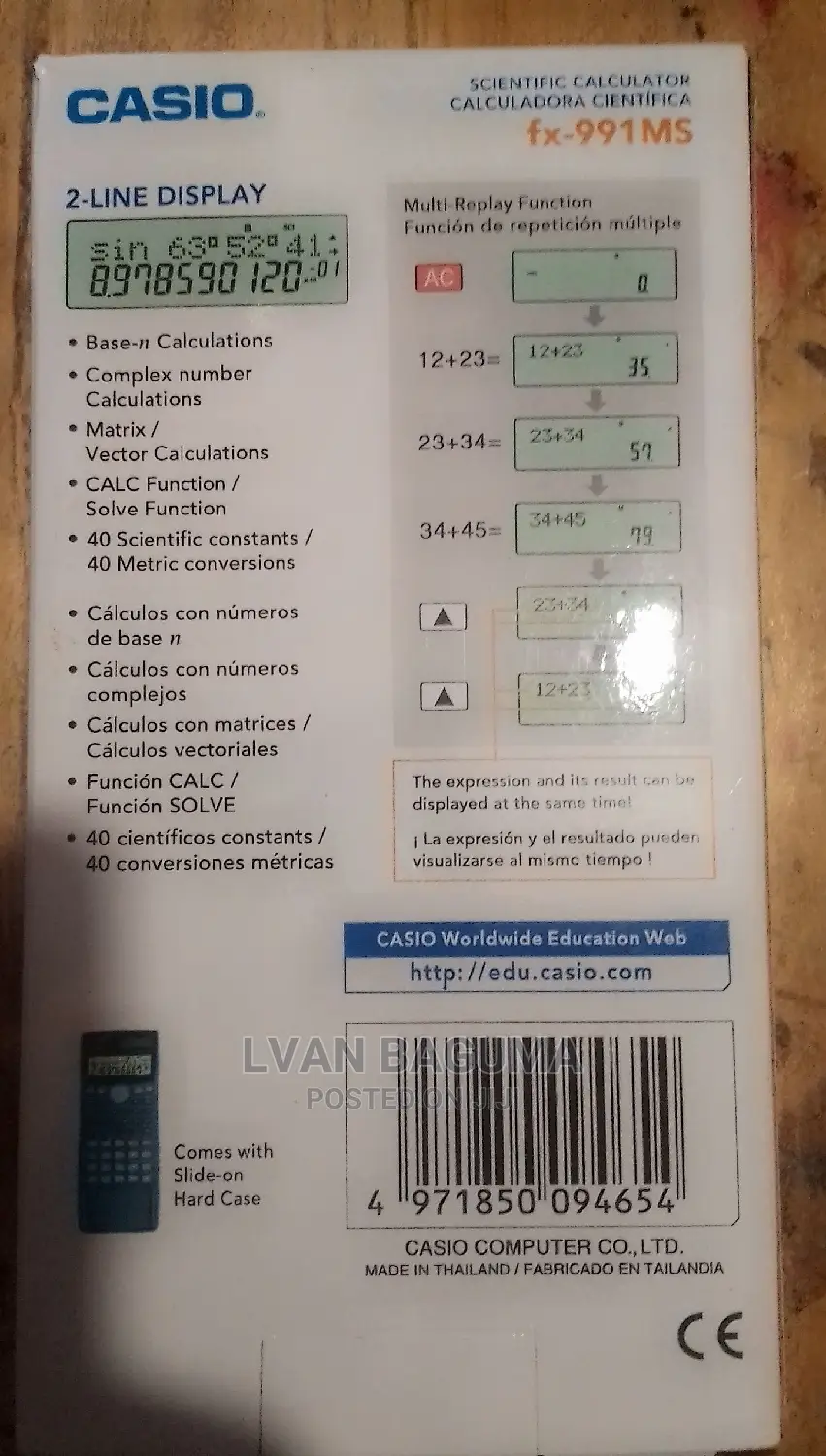 Casio Fx-991ms Scientific Calculator - Original
