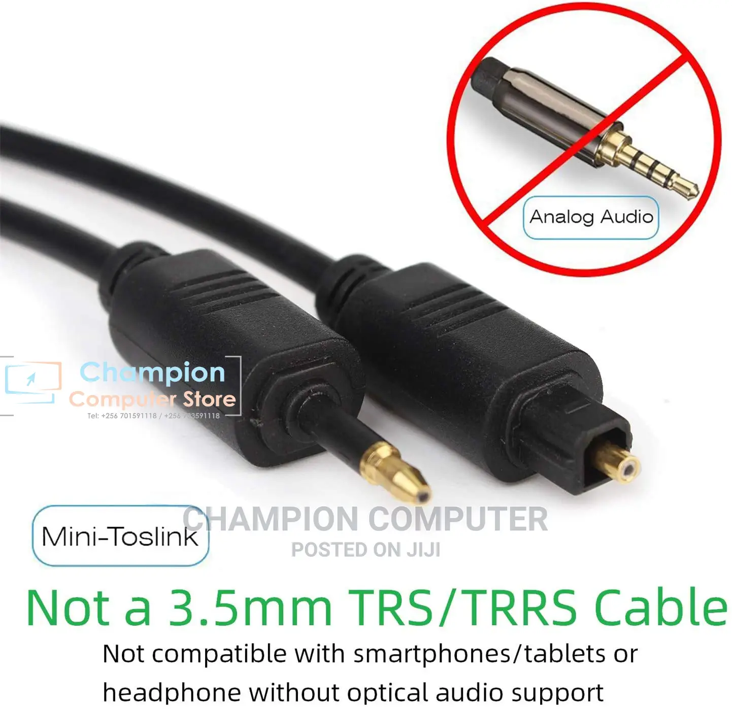 Digital Optical Fibre Audio Cable 3.5mm Aux Male -1.5M