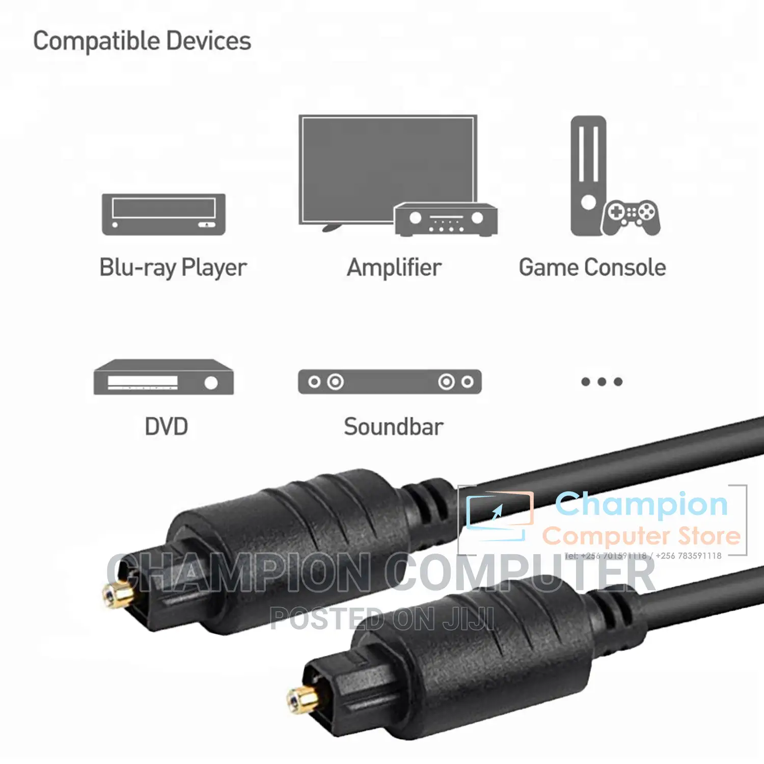 Digital Optical Fibre Audio Toslink Male to Male Cable -1.5m
