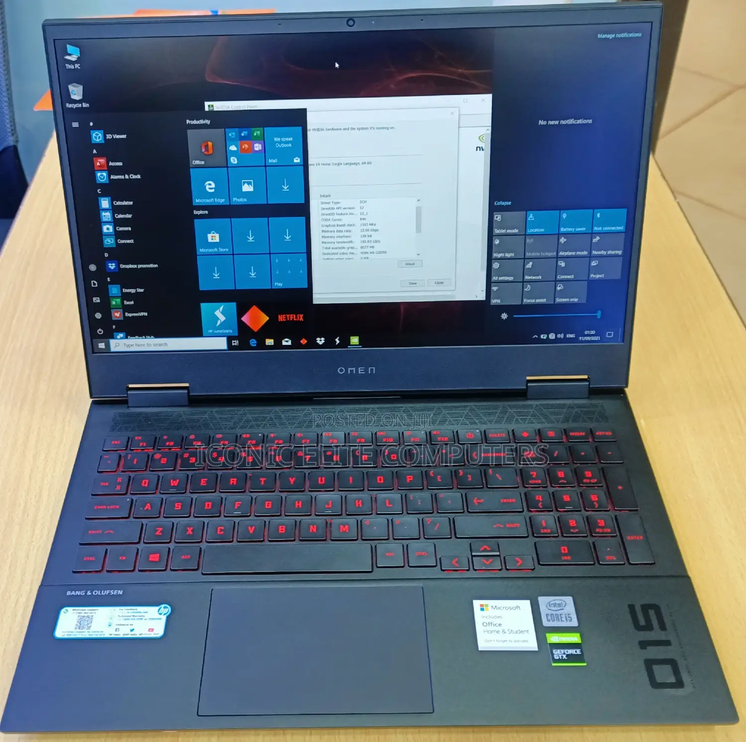 New Laptop HP Omen 15t 8GB Intel Core I5 SSHD (Hybrid) 512GB