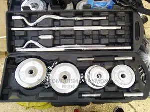 A Set of 55kgs Dumbbells and Barbells