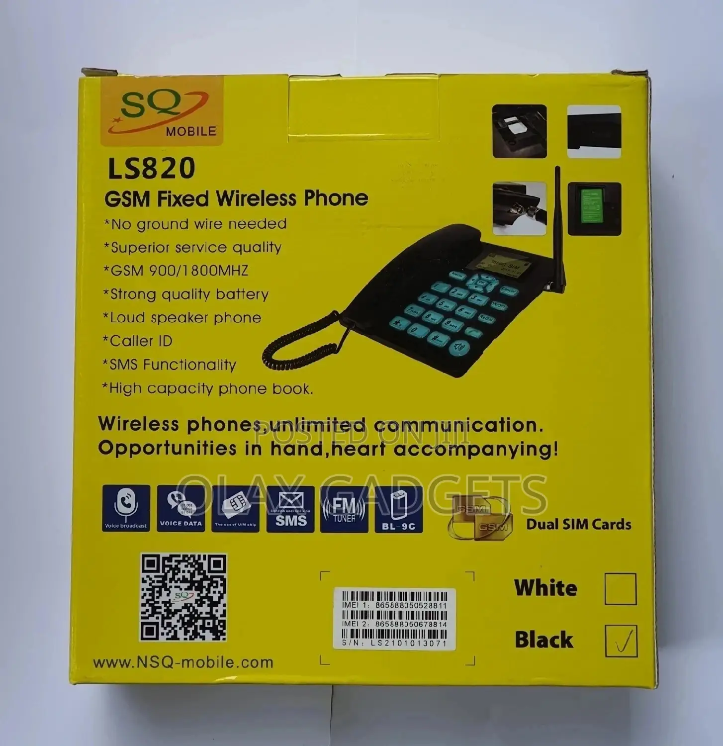 Sq Ls 820 Dual Sim Wireless Desk Phone Landline, All Network