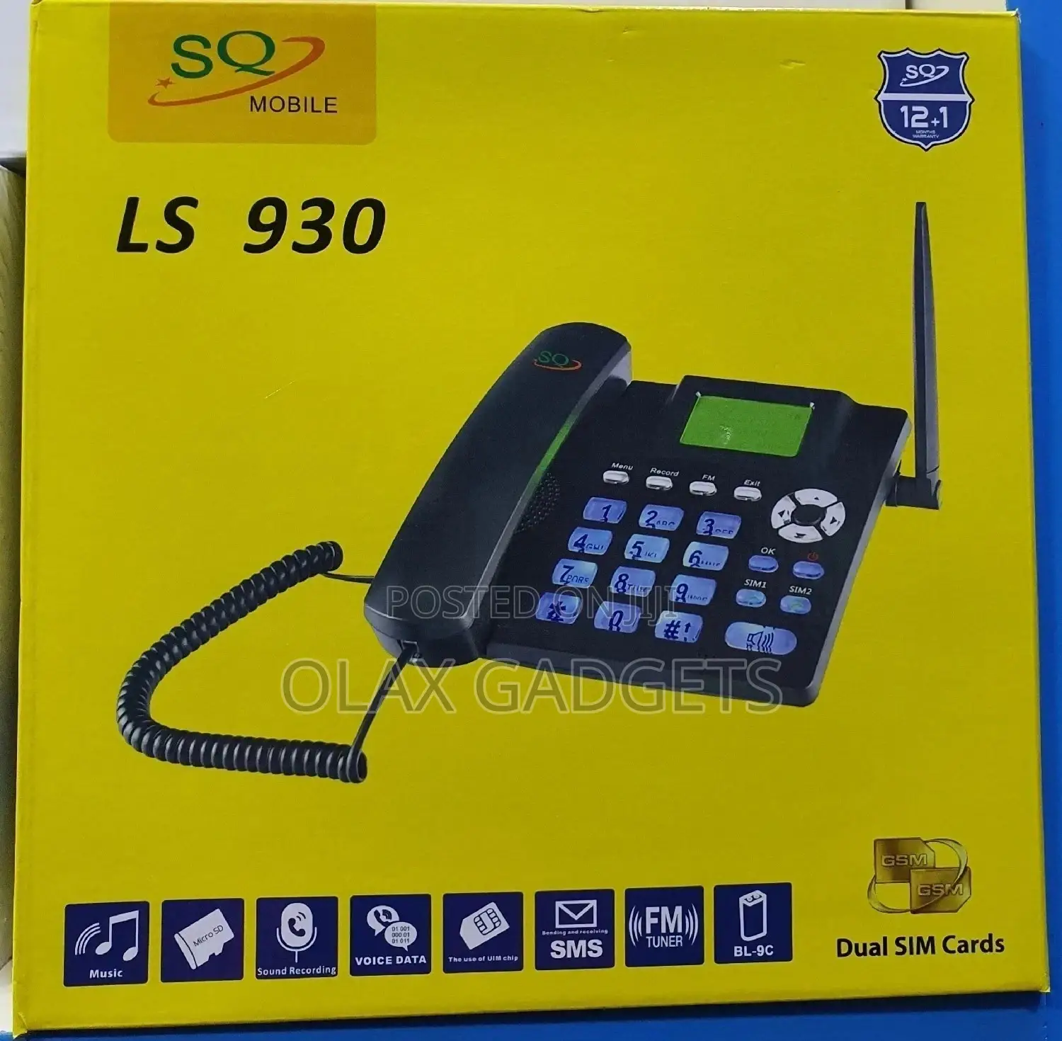 SQ LS 930 Dual Sim Deskphone Landlines, FM Radio, Recording