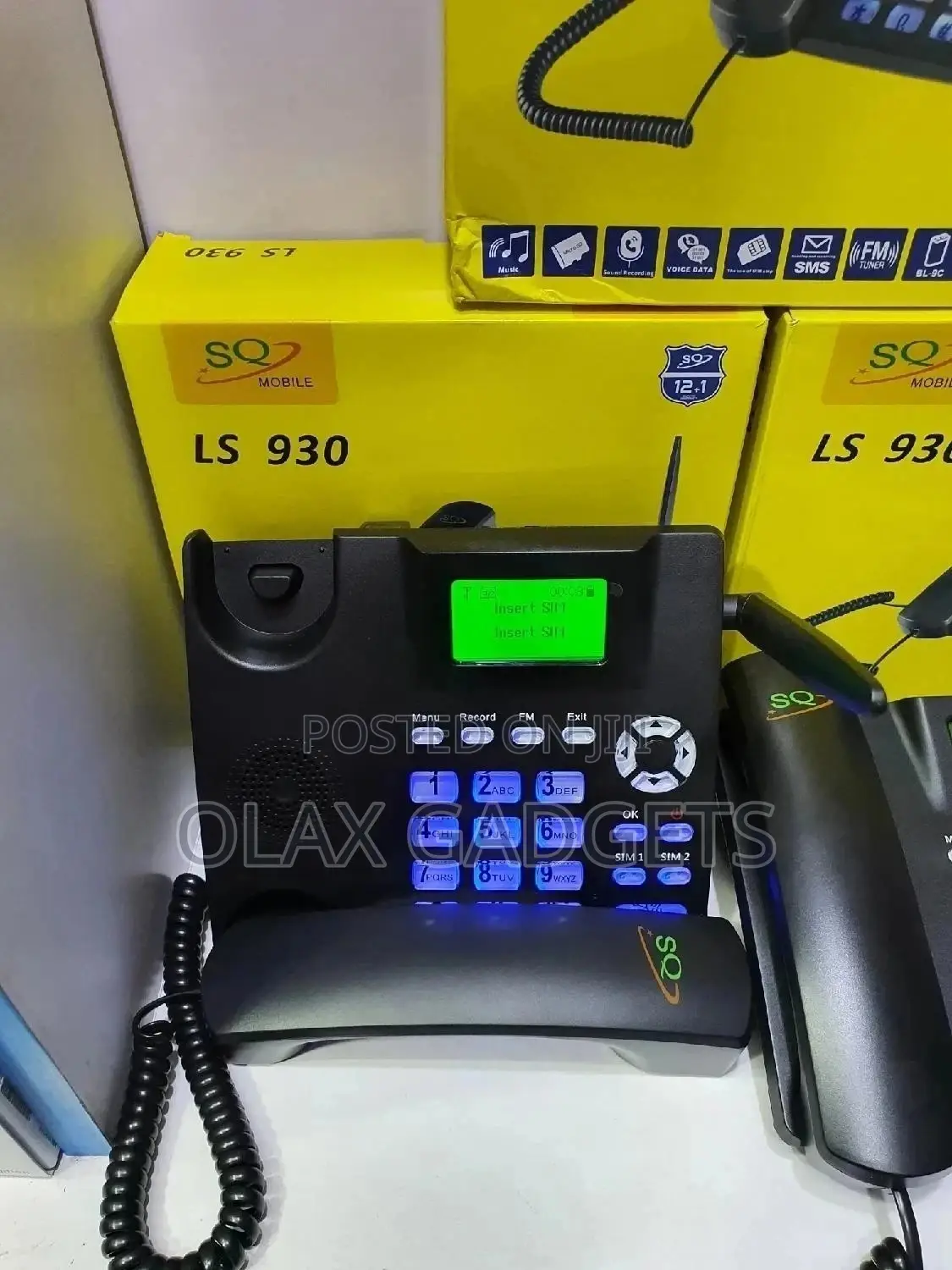 SQ LS 930 Dual Sim Deskphone Landlines, FM Radio, Recording