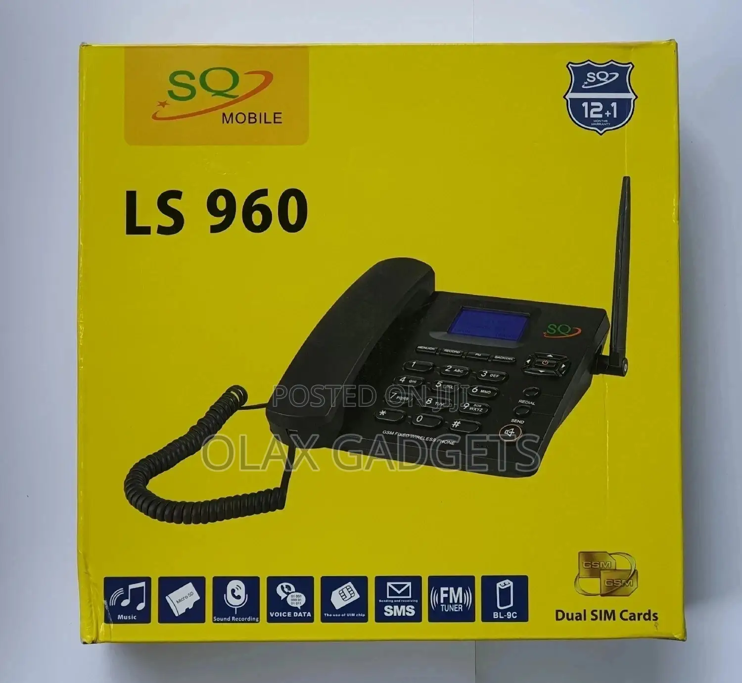 SQ LS 960 Dual Sim Desk Phone Landline, FM Radio, Recording