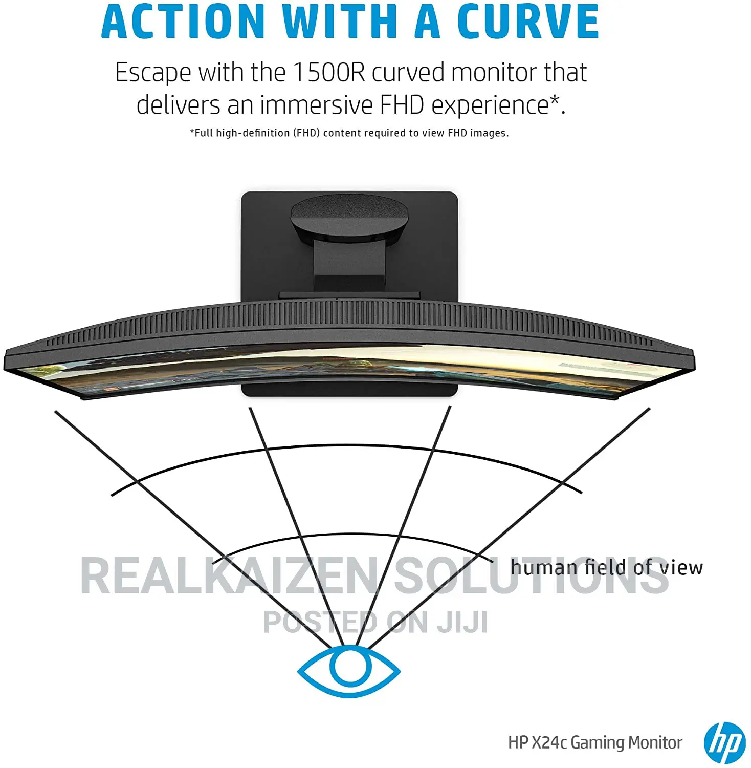 HP X24C Curved 144hz FHD AMD Freesync Premium Gaming Monitor