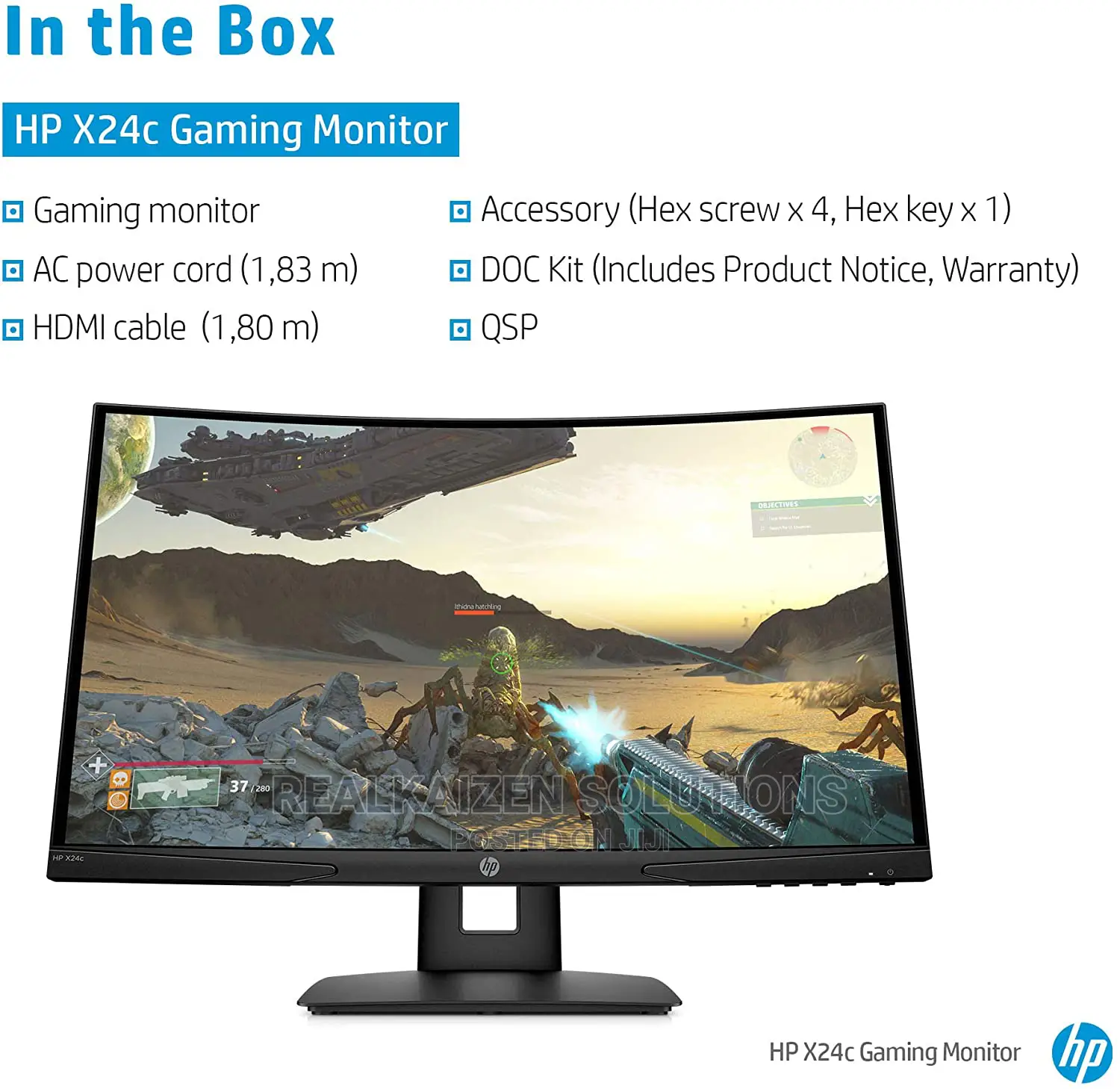 HP X24C Curved 144hz FHD AMD Freesync Premium Gaming Monitor