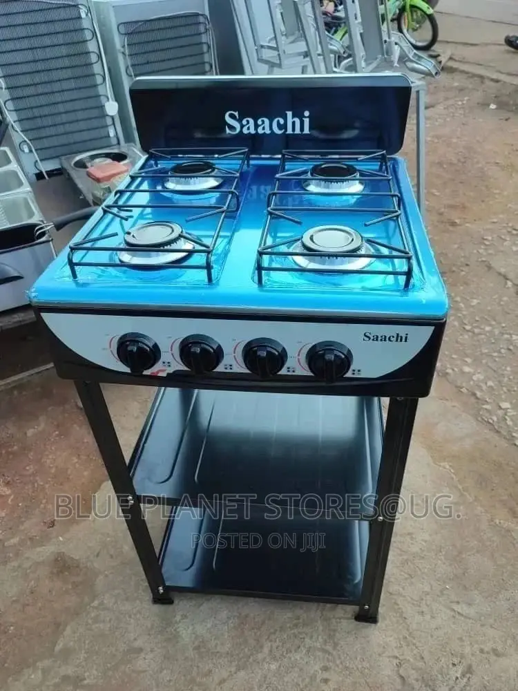 Saachi 4 Gas Burner Stove With Metalic Stand +Storage Racks