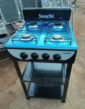Saachi 4 Gas Burner Stove With Metalic Stand +Storage Racks