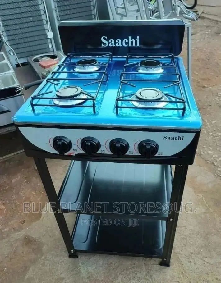 Saachi 4 Gas Burner Stove With Metalic Stand +Storage Racks