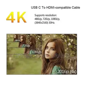 USB C Type C to Hdmi-Compatible 2.0 Cable 4K