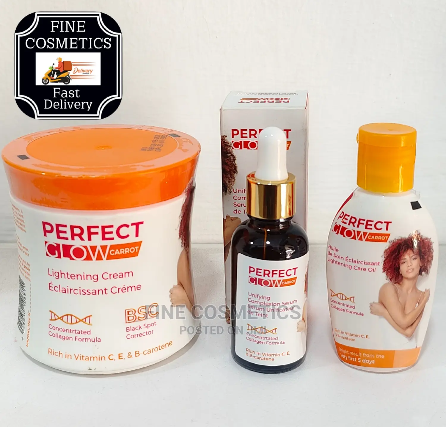 Perfect Glow Carrot Lightening Set Of 3; Cream, Serum + Oil