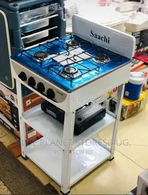 Saachi 4 Gas Burner Stove With Metalic Stand +Storage Racks