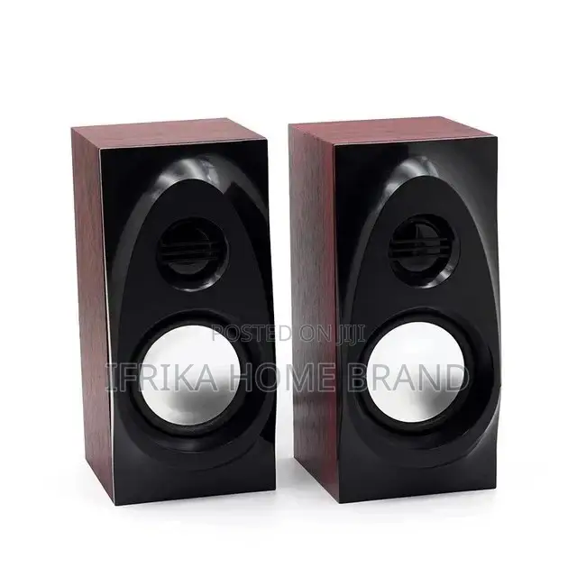 Wooden Desktop Speakers 3.5mm AUX Input USB