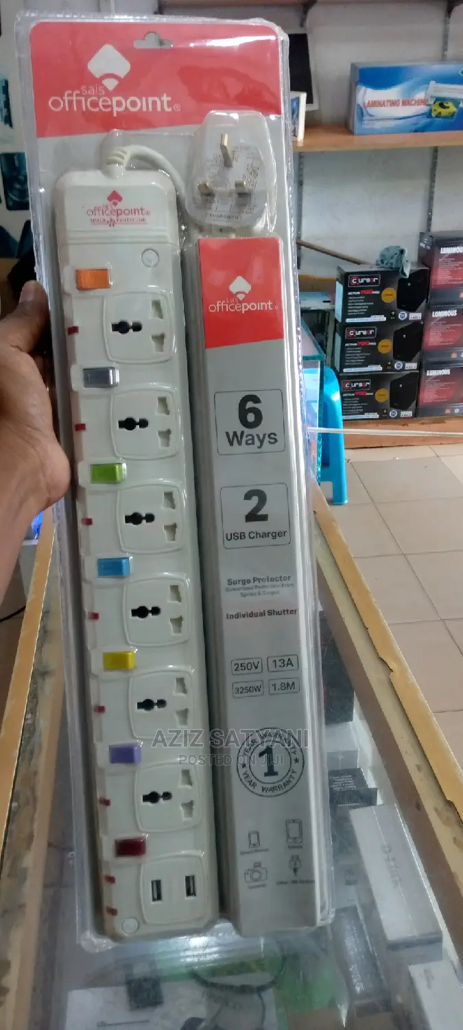 Office Point 6ways Extension Bar 2 Usb Charger