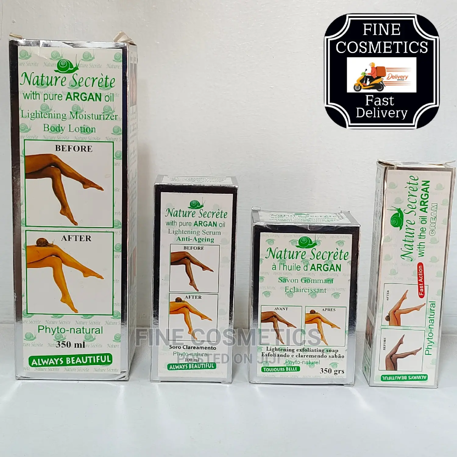 Nature Secret Lightening Set of 4; Lotion, Oil, Soap + Tube