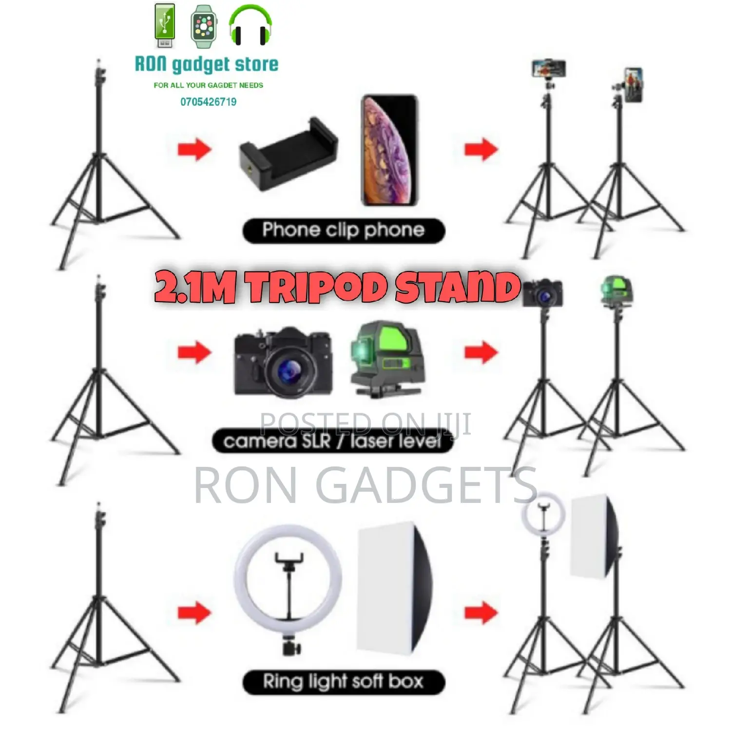 2.1m Tripod Stand