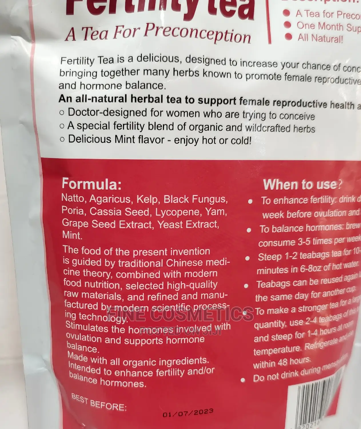 Female Reproductive Hormone Balance Fertility Tea Bags