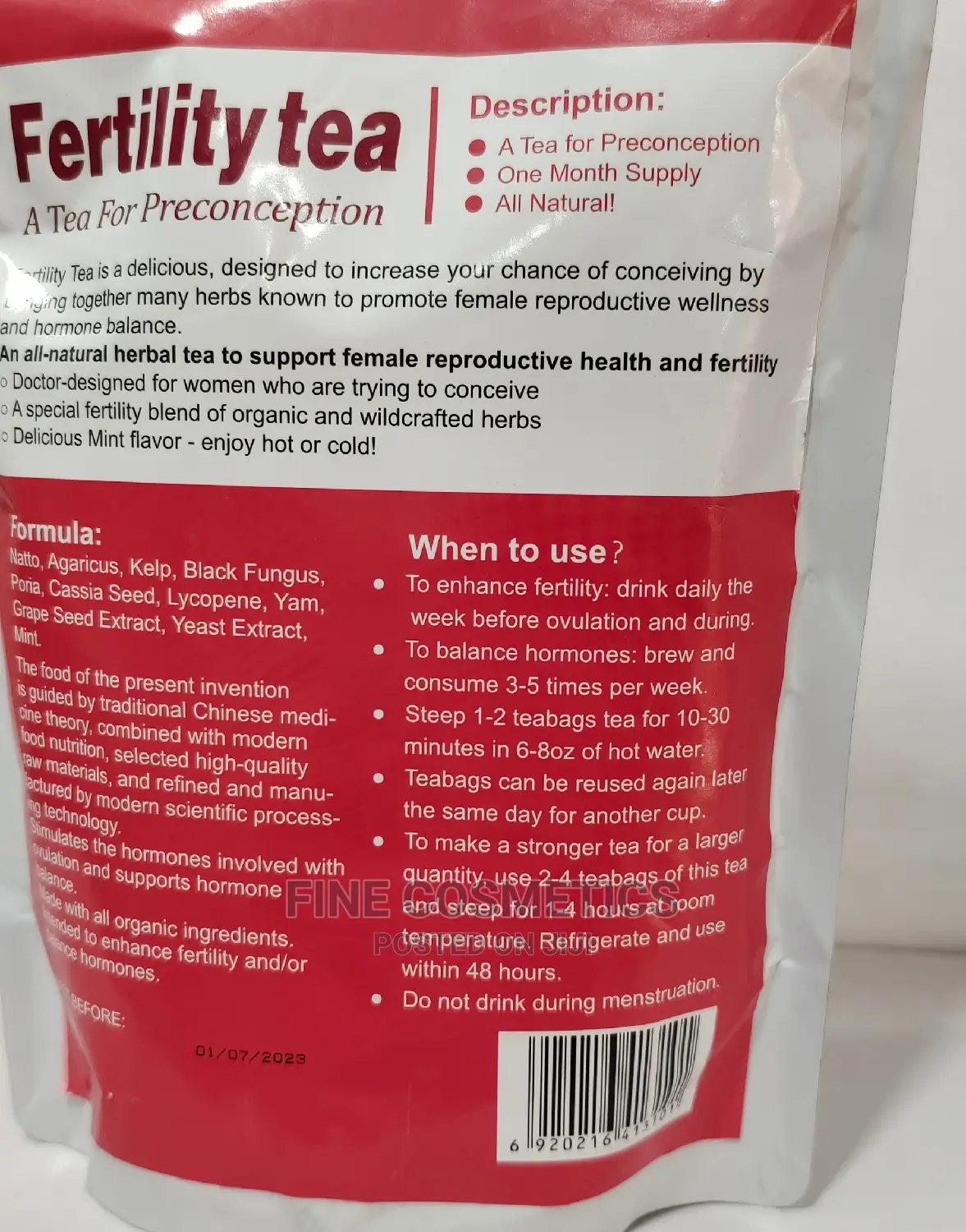 Female Reproductive Hormone Balance Fertility Tea Bags