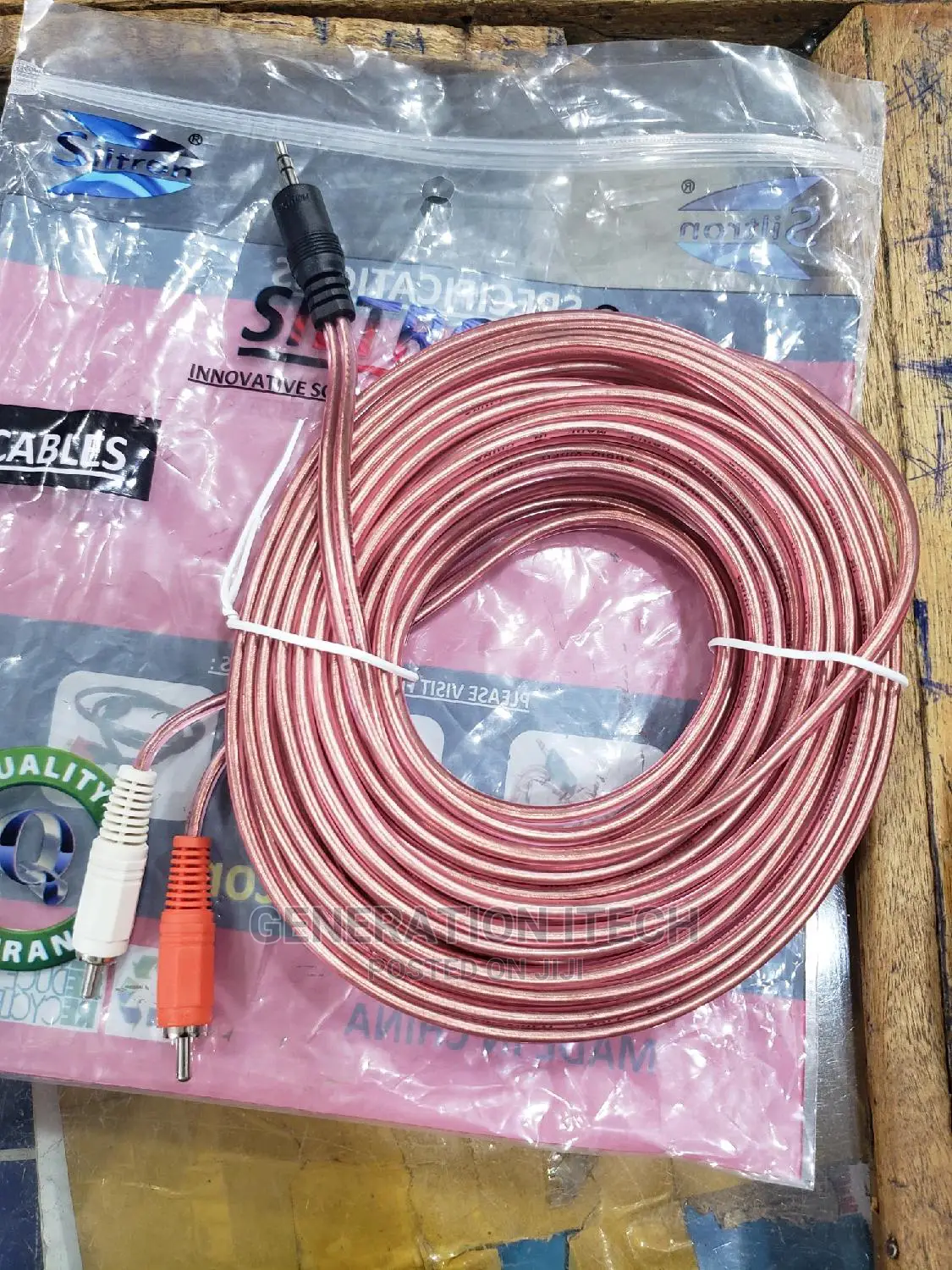 3.5mm Stereo Audio To RCA Male -audio Cable - 10meters