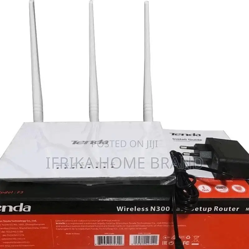 Tenda F3 300mbs Wireless Home Router 2.4ghz 3 Antennas