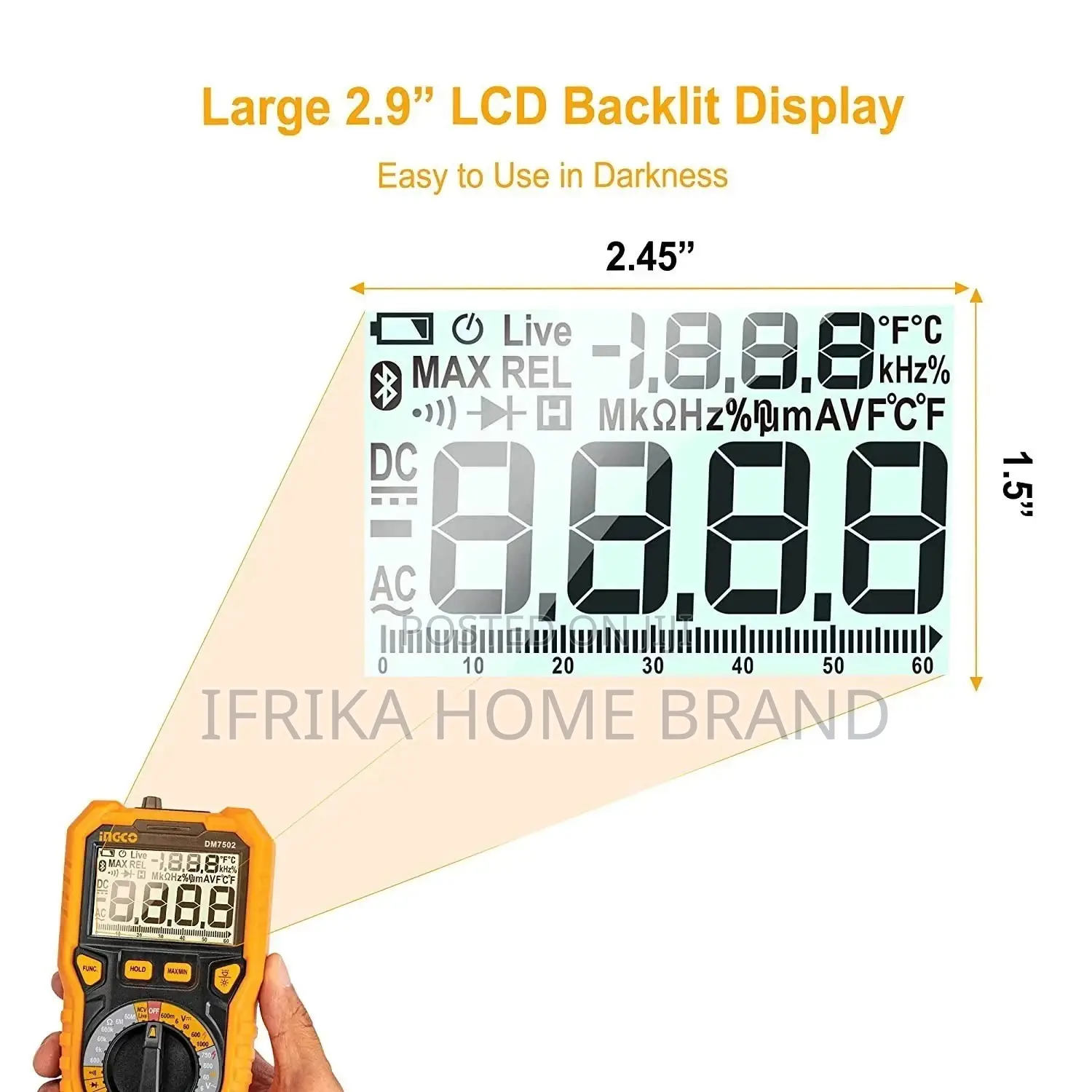 INGCO Manual Ranging Tester Digital Multimeter