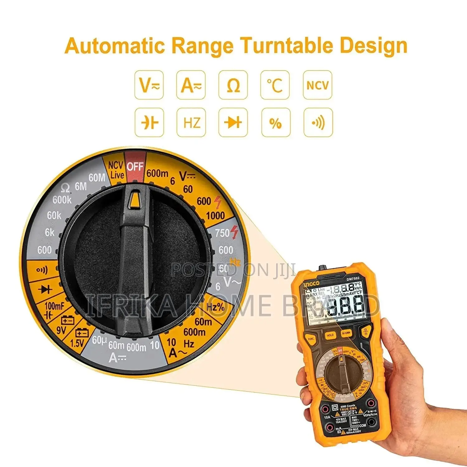 INGCO Manual Ranging Tester Digital Multimeter