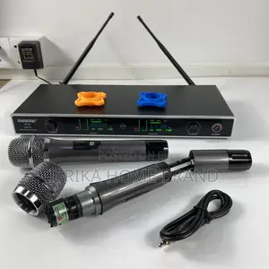 UHF Channel Rechargeable Two Handed Cordless Microphone