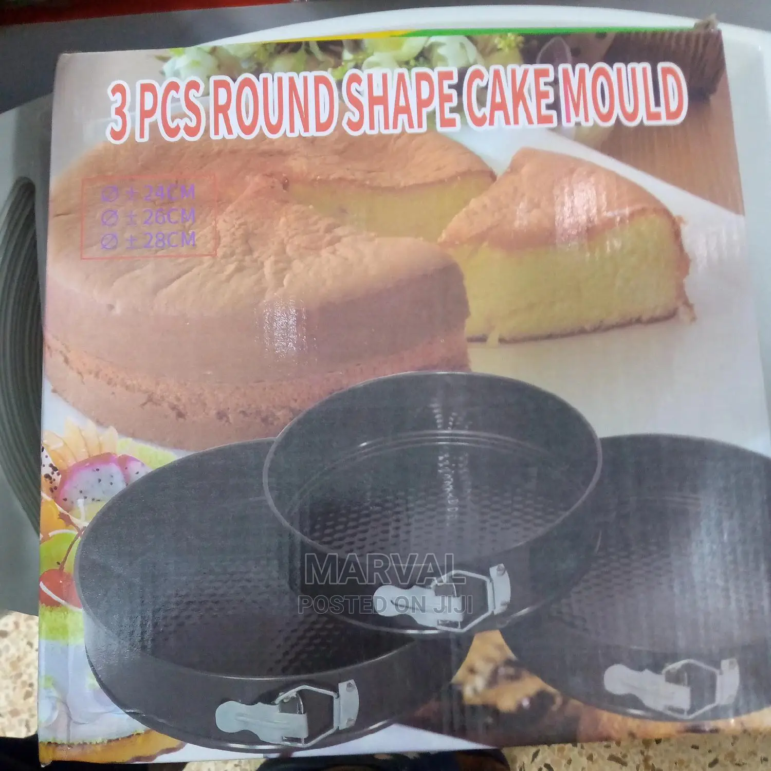 3 Pcs Round Shape Cake Mould