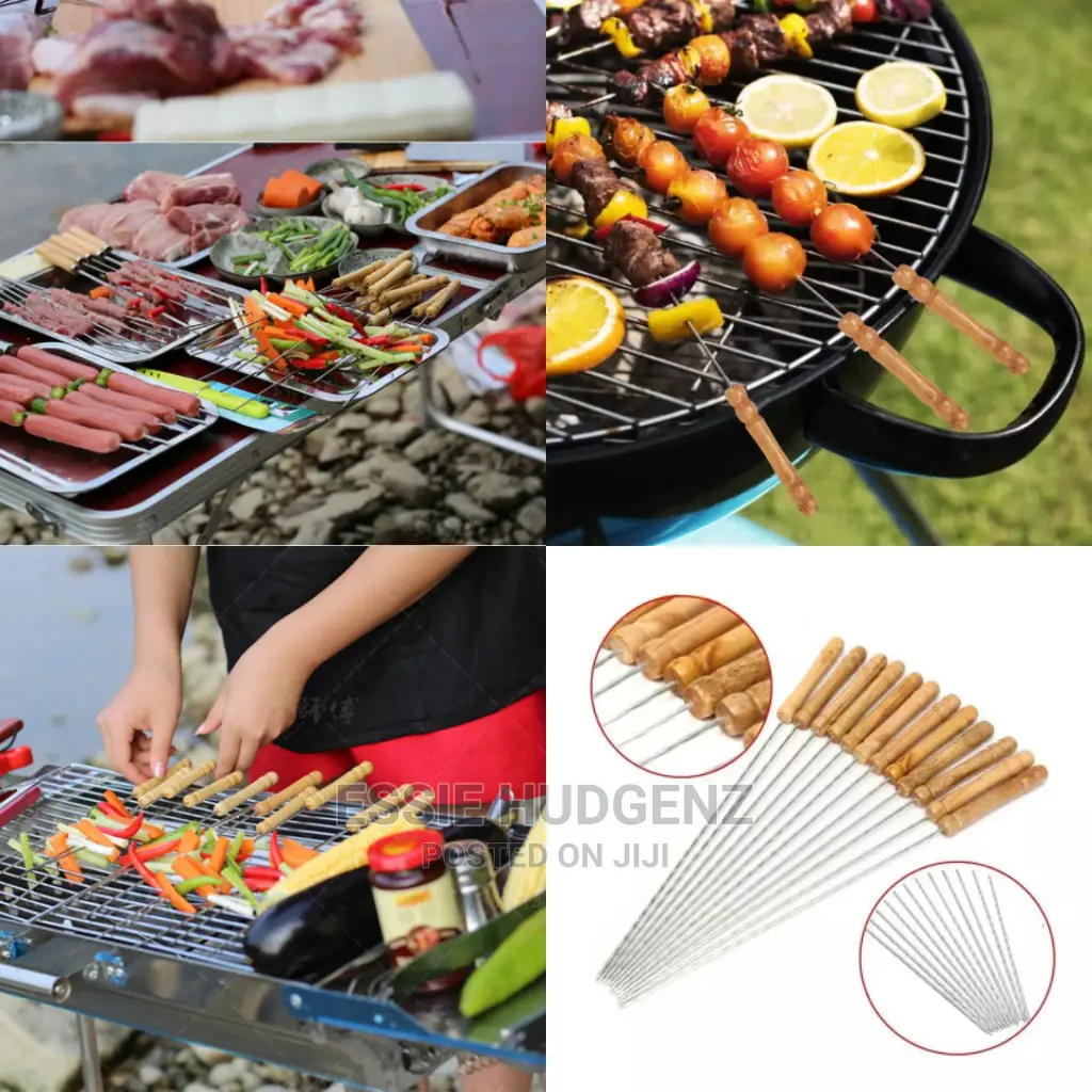 12pcs BBQ Skewers With Wooden Handles