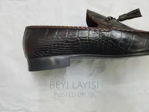 Italian Brown Faux Leather Shoes for Men