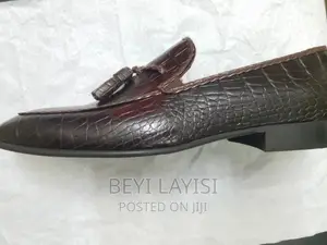 Italian Brown Faux Leather Shoes for Men