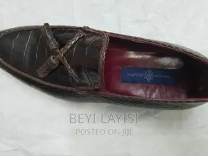 Italian Brown Faux Leather Shoes for Men